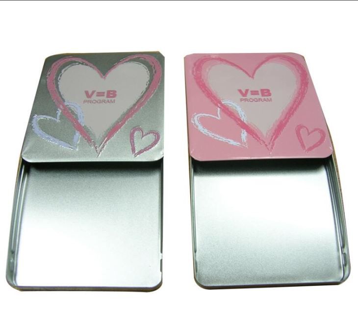 หลังเต่าแต่งงานกล่องดีบุกขนาดเล็กบาง ๆ